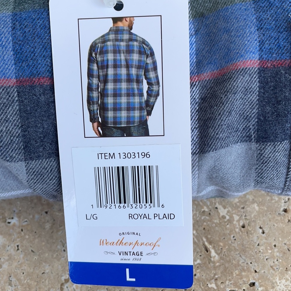 NWT Original Weatherproof Vintage Flannel L - Picture 2 of 7